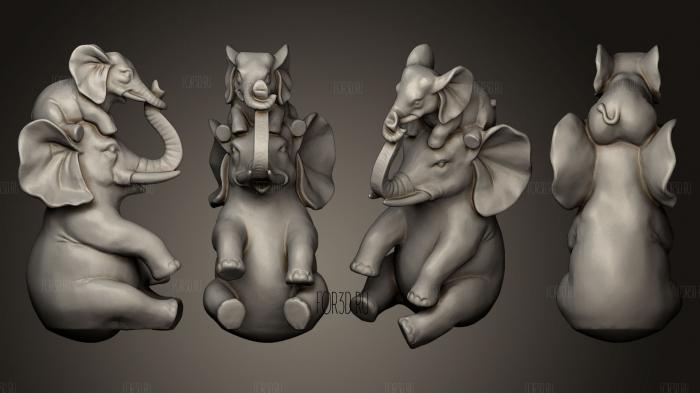 Семейство слонов 3d stl модель для ЧПУ